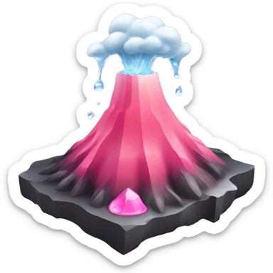 volcano but instead of lava coming out it is pink liquid with ice cubes sticker
