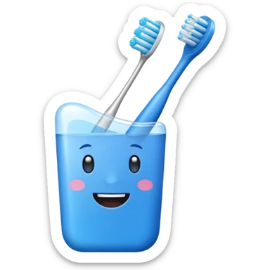 blue Toothbrush sticker