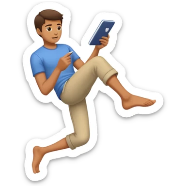 Kicking feet while reading messages  sticker