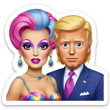 Donald Trump and Joe Biden as drag queens sticker