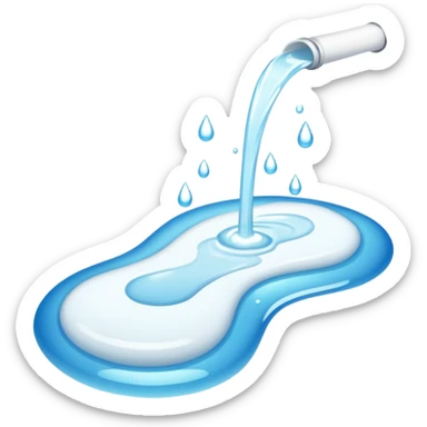 A white liquid squirting sticker
