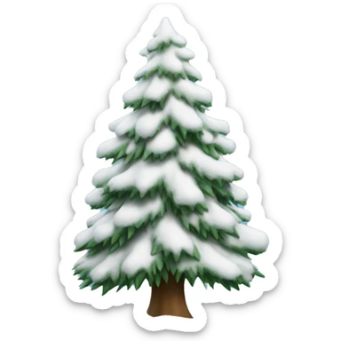 snow christmas tree sticker