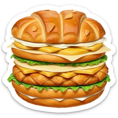 Croissant chicken and Cesar salad sandwich emoji  sticker
