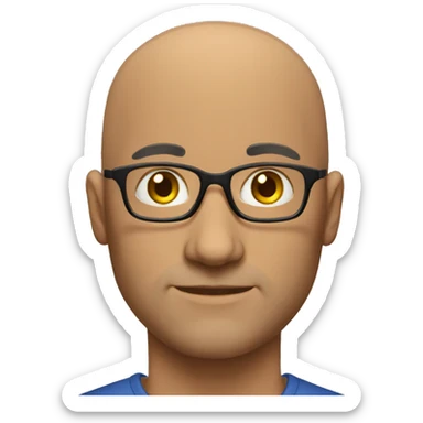 teacher male 40s bald sticker