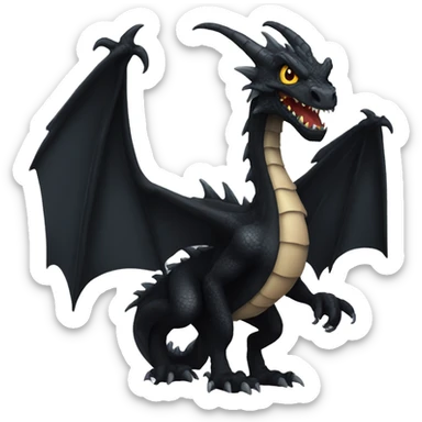 Scary black dragon sticker