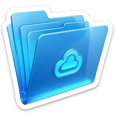 blue neon file folder sticker