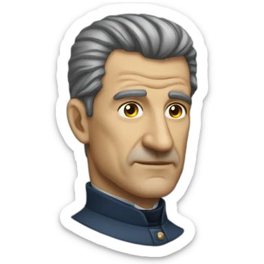 jean lassalle with an enormous nose sticker