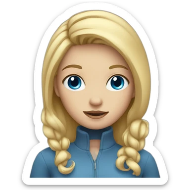 a girl with blue eyes and blond hair sticker