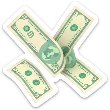 three dollar bills sticker