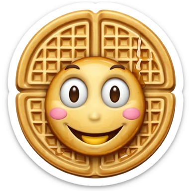 Happy waffle with a big smile sticker