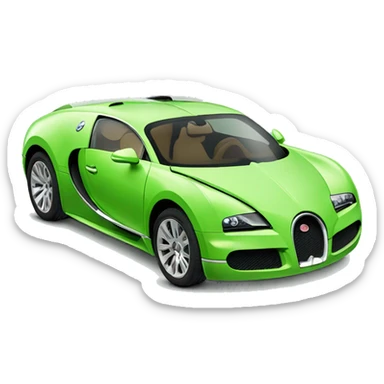 A light Green bugatti car sticker
