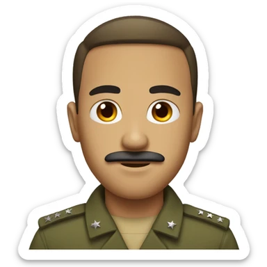 Guy in military uniform with small mustache sticker