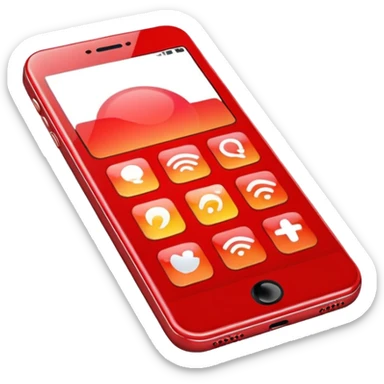 mobile phone, vibrant red color #ff0039 sticker