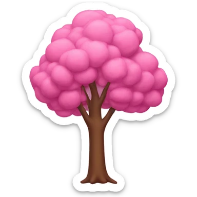 Pink tree sticker