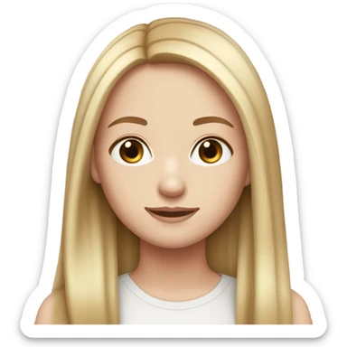 White girl long straight hair light red sticker