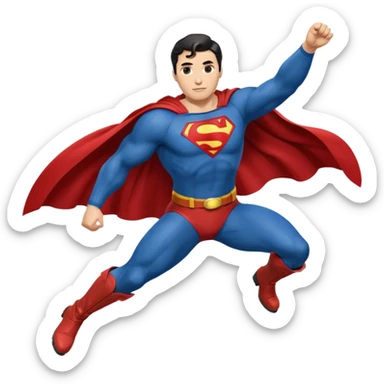 Superman with cape fluttering sticker