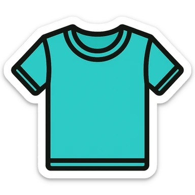 aquamarine t-shirt, flat icon style, minimal sticker