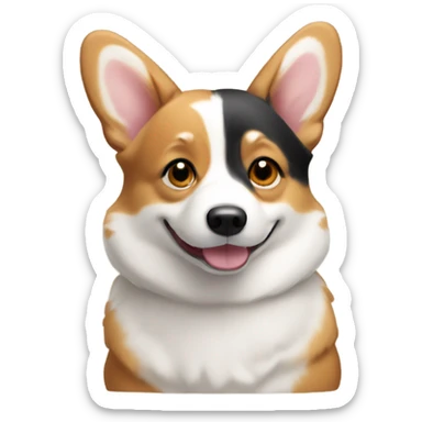 tri color corgi sticker