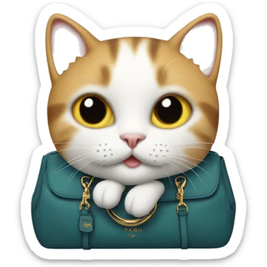 cat with a prada bag sticker