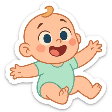 soft pastel cartoon baby in calArts 2010s style sticker