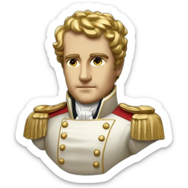 Laurel wreath short hair serious napoleon bonaparte golden statue sticker