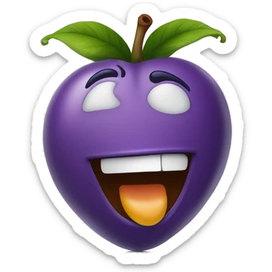 orane fruit with cure face jumping up and down sticker