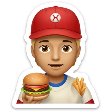 comiendo hamburguesa sticker