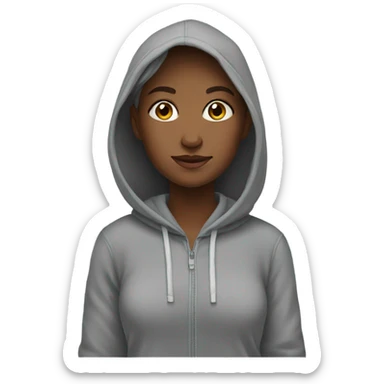 girl in gray hoodie sticker