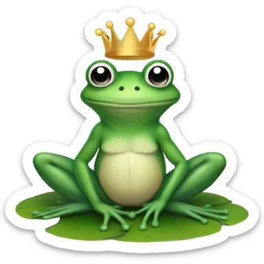 Frog prince sitting on a lily pad sticker