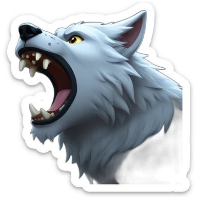 Alpha Werewolf howling to the moon sticker