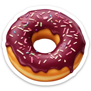 Doughnut with burgundy icing sticker