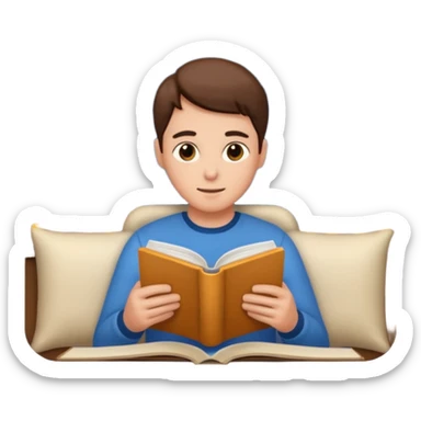adult learning with a book in the night sticker