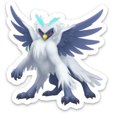  cool edgy colorful angelic ethereal Absol-Fakemon full body sticker
