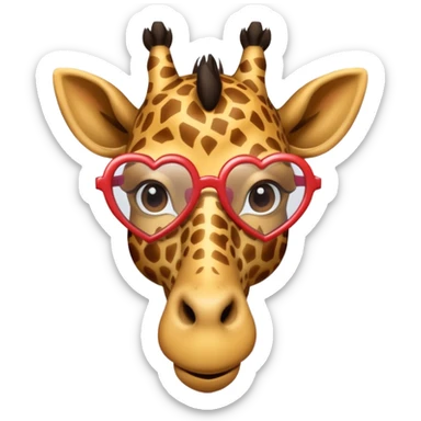 Giraffe with heart Glasses sticker