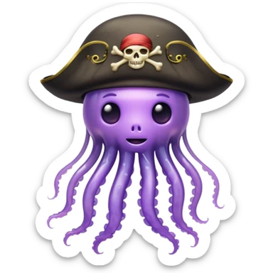 a beautiful jellyfish designed in a piratecore style sticker