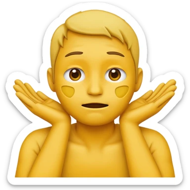 yellow face emoji with distressed expression and hands around its own neck sticker