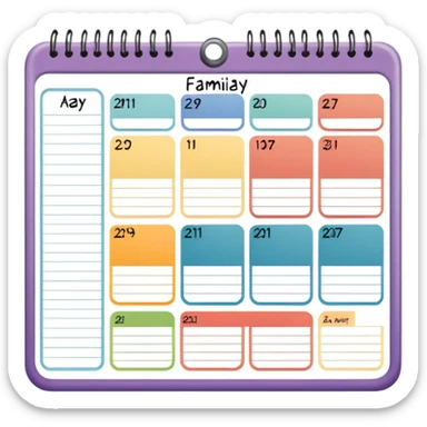 family calendar sticker
