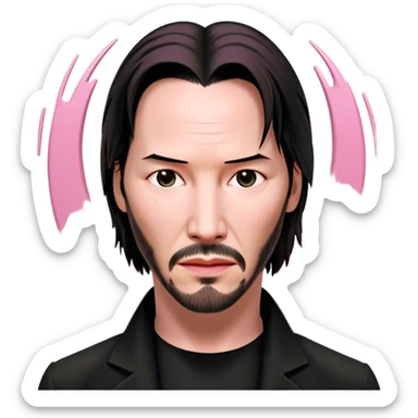 Keanu Reeves Neo Matrix pink sticker