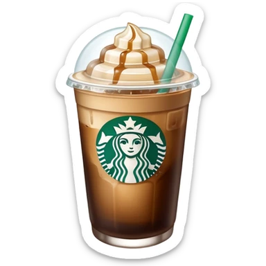 Starbuck ice coffee with ice cubes sticker
