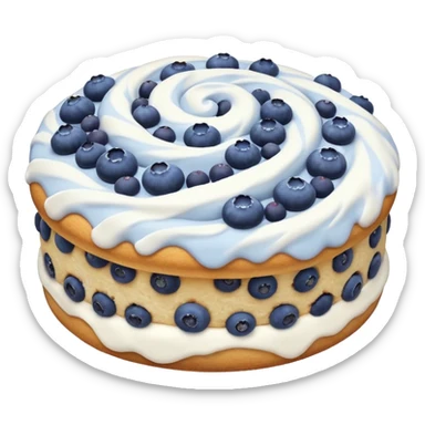 blueberry biscuit with white icing swirls on top sticker