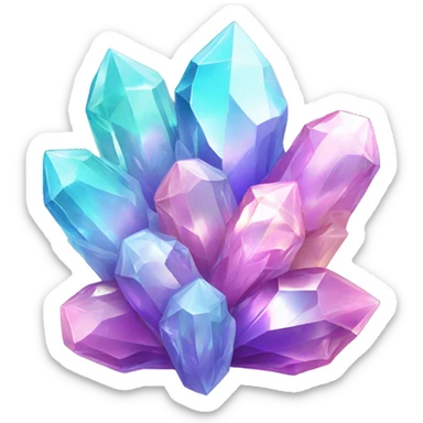 One Shiny Pastel iridescent crystal clusters sticker