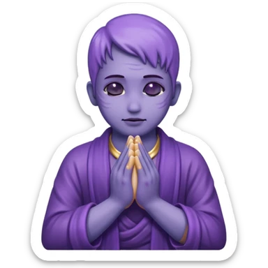 soapy purple hands praying ohm sticker