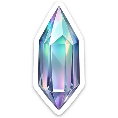 silver iridescent nebula crystal shard sticker