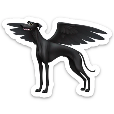 Black greyhound with wings sticker