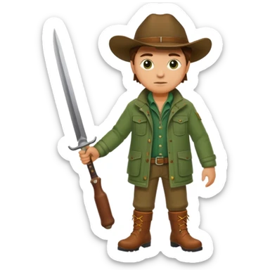 Classic hunter image, without holding a gun sticker