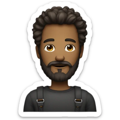 personne avec un barbe carré et une mèche qui vas vars la droite sticker