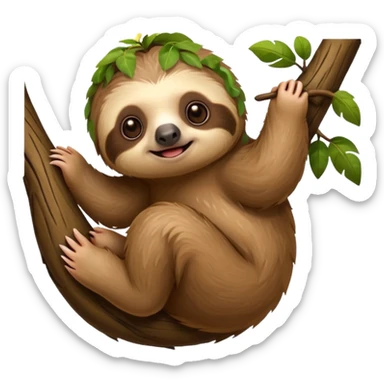 baby sloth on the tree sticker