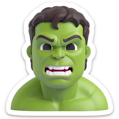 the Hulk 3D emoji style sticker