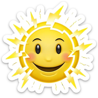 Smiley foudroyé orage sticker