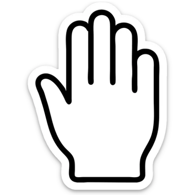 stylized hand silhouette, minimal, black outline sticker